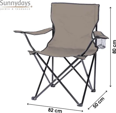 Produktbild von Sunnydays Campingstuhl Klappstuhl Armlehnstuhl Faltstuhl 25275 taupe