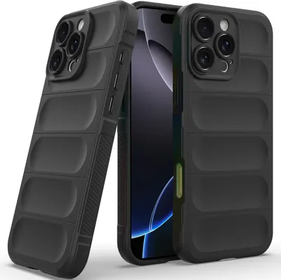 Produktbild von Handyhülle für iPhone 16 Pro Max Weich TPU Silikon Stossfest Anti-rutsch Hülle Schwarz