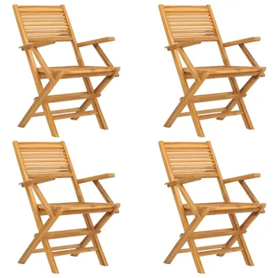Image de vidaXL Chaises de jardin 4 pcs. Pliable 55x62x90 cm bois massif teck
