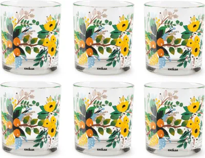 Produktbild von Excelsa Set Von 6 Wasserglas Fiori Frida Glas 25 cl Bunt