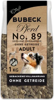 Produktbild von Trockenfutter getreidefrei gebacken mit Pferd von Bubeck 1Kg