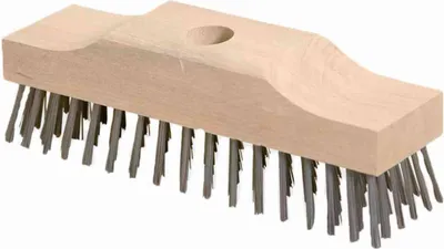 Image de Frottoir en fil d'acier Nölle 22 cm en bois de selle avec trou de manche