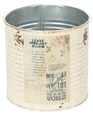 Produktbild von Shabby Chic Blumentopf Metall Deko Vintage nostalgisch
