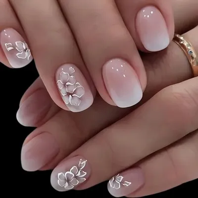 Produktbild von GKA Künstliche Fingernägel 24p G5 zum Aufkleben press on Nails Klebepads mit Kleber und Nagelfeile Nägel Kunstnägel Express Blumen