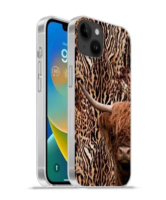 Produktbild von MuchoWow® Handyhülle Schutzhülle Hülle für Apple iPhone 14 Plus - Soft case Schottischer Highlander - Kuh - Pantherdruck Silikon Softcase Handy Hülle - Abbildung