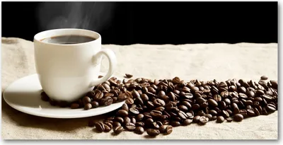 Produktbild von Tulup Glas-Bild -140x70- Wandkunst Dekorative Wand für Küche & Wohnzimmer - Essen & Getränke - Aromatischer Kaffee - Beige