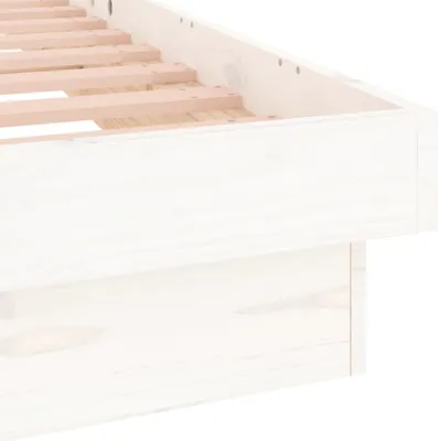 Image de vidaXL Lit en bois massif avec LEDs Blanc 120x200 cm