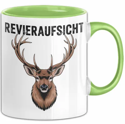 Produktbild von Hirschjäger Jagd Tasse Geschenk Bezirksaufsicht Spruch (Grün)