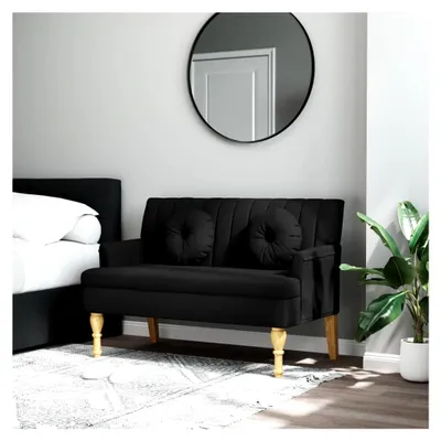Produktbild von Sitzbank mit Kissen Schwarz 113 x 64,5 x 75,5 cm