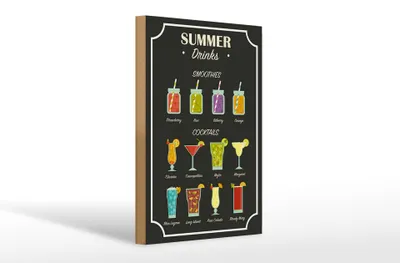 Produktbild von Holzschild Drinks 20x30cm Summer Smoothies Cocktails