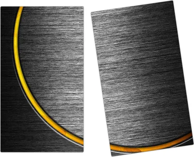 Produktbild von Spritzschutz Herdabdeckplatte Schneidebrett aus Glas Gebürstetes silbernes Metall 2-Teilig (60x52cm)