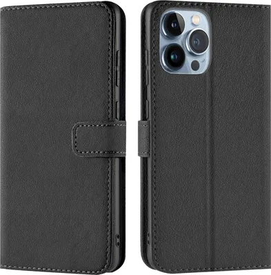 Produktbild von Conie Klapp Tasche für iPhone 13 Pro Kartenfach Rundumschutz Hülle in Schwarz