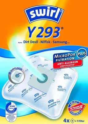 Produktbild von 4 Original SWIRL Y293 Staubsaugerbeutel für Dirt Devil M 3050 - Classic