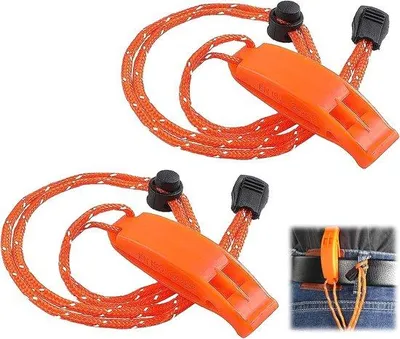 Produktbild von Leuchtende Lanyard, 2 Stück Notwhistle, Überlebenswhistle Laut, Sicherheitswhistle für Outdoor, Wandern, Bergsteigen, Segeln und Signalempfang