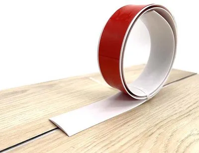 Obrázok produktu pre Samolepiace PVC prechodové lišty 1/3/10 m, vodotesné, prechodová lišta, koncový profil, gumová stena, laminátová podlahová krytina (biela, 1 m)