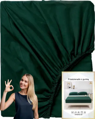 Produktbild von Home91 Bettlaken Baumwolle mit Gummizug Premium 160x200 Grün