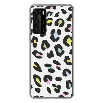 Produktbild von MuchoWow® Handyhülle Schutzhülle Hülle für Huawei P40 Pantherdruck - Farben - Schwarz Silikon Softcase Handy Hülle - Handytasche