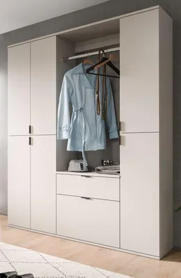 Produktbild von Garderobe Set "Line-Up" in Kaschmir, Flurgarderobe mit Schuhschrank 152 x 193 cm