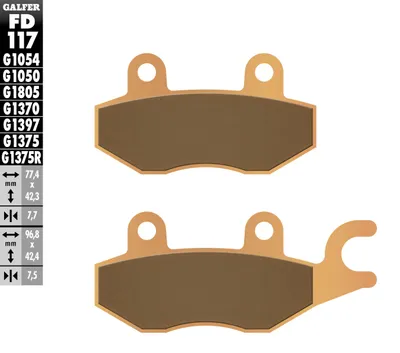 Imagen del producto de Pastillas de freno Galfer - Fabricadas con metal sinterizado