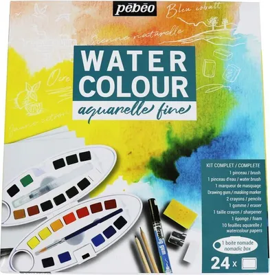 Produktbild von Aquarellset 24 Halbbecher und Zubehör