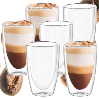 Produktbild von Springos Thermogläser 6er Set 450ml doppelwandig für Kaffee und Tee