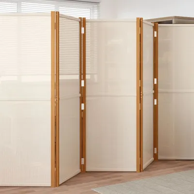 Produktbild von vidaXL 6 tlg. Raumteiler Cremeweiß 420x180 cm - Raumteiler - Paravent - Raumtrenner - Trennwand