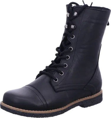 A single black boot is shown against a white background.