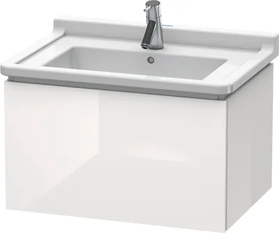 Produktbild von Waschtischunterbau L-CUBE 469x670x408mm weiß hochglanz weiß hochglanz