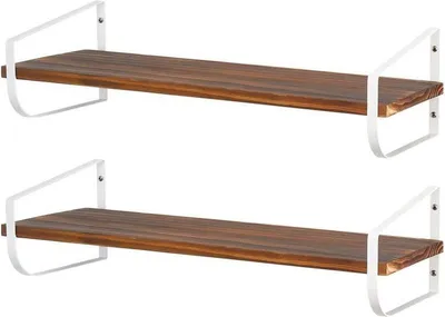 Produktbild von Wandregal Hängeregal Schweberegal langes Holzregal mDesign 2er Set mattweiß