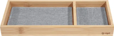 Zdjęcie produktu dla SIGEL SA205 Bambusowy pojemnik na długopisy jasnoszary/czarny 245x25x109mm