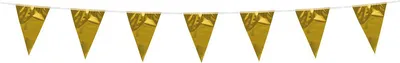 Produktbild von Goldene Folien-Wimpelkette 3 m mit 10x15 cm Wimpeln