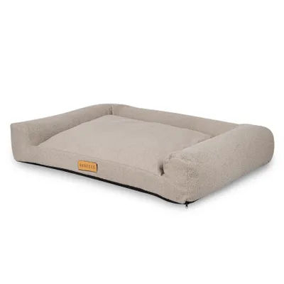 Produktbild von Großes Hundebett Hundesofa Hundekissen Hundekörbchen  Waschbar - Farbe Boucle Grau - Hundematte Größe XL - 100x65 cm