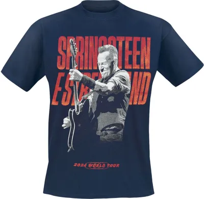 Produktbild von Bruce Springsteen T-Shirt Herren Guitar navy Band-Merch, Bands 100% Baumwolle XL