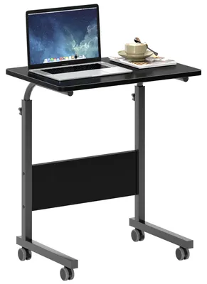 Laptop-Beistelltisch mit Rollen, 60x40 cm, höhenverstellbar 71-90 cm