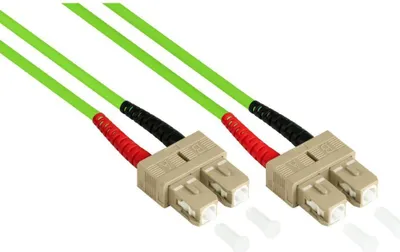 Zdjęcie produktu dla Kabel krosowy światłowodowy OM5 Duplex SC-SC, 30 m, wielomodowy, LSZH, zielony