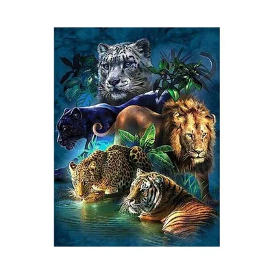 Immagine prodotto di Quadro diamante - Animali della giungla 40 x 50 cm (senza cornice)