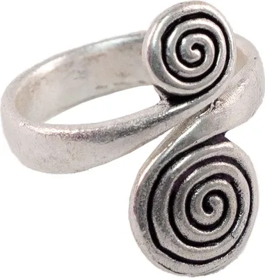 Produktbild von Wikinger Ring versilbert "Spirale" Größe S