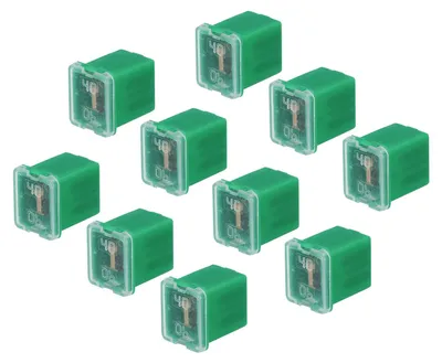 Sicherung 48V 40A, Flachsicherung, 10 Stück, grün
