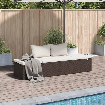 Produktbild von vidaXL Gartenbett Braun 195×60 cm Poly Rattan