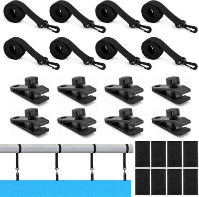 Produktbild von Zubehörset für Pool-Solarfolienaufroller mit 8 Haltebändern und Klammern