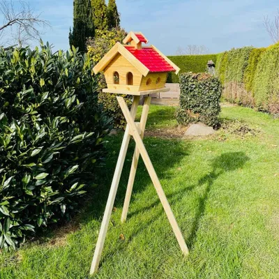 Immagine prodotto di Casetta per uccelli in legno rettangolare con supporto