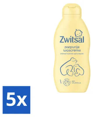 Productafbeelding van 5 x Zwitsal Milde Wascrème - 200 ml - Voordeelverpakking - 5 stuks