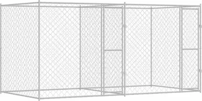 Produktbild von vidaXL Hundekäfig Silber 400 x 200 x 200 cm Verzinkter Stahl
