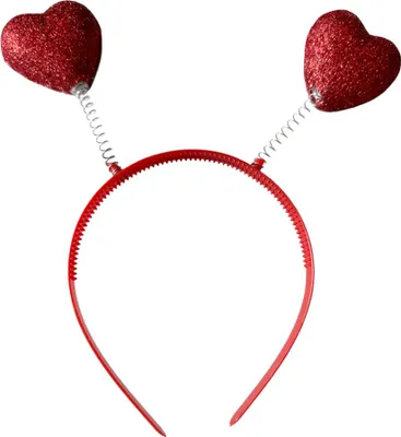 Produktbild von Roter Haarreif mit Glitzer Herzen