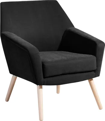 Produktbild von Sessel Kachka Bezug Veloursstoff Buche natur / schwarz 21076