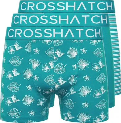 Immagine prodotto di Crosshatch - Boxer "Hovland" da uomo (confezione da 3) BG2187 (L) (Verde tropicale)