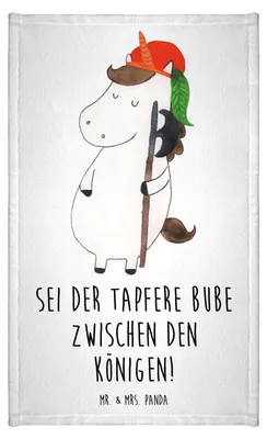 Produktbild von Mr. & Mrs. Panda Handtuch Einhorn Junge - Weiß - Geschenk, Bube, Frotteetuch, Einhörner, Unicorn, Frotteehandtuch, Kleines, Gäste-WC, Mittelalter, Klein