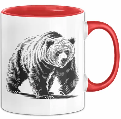 Produktbild von Grizzlybär Tasse Geschenk Lustige Geschenkidee Spruch (Rot)