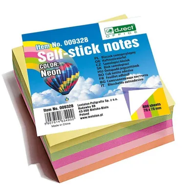 Produktbild von Haftnotizwürfel Super Sticky Notes Selbstklebende Haftnotizzettel in 76x76mm 400 Blatt Neon