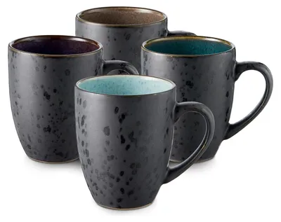 Produktbild von Bitz Becher mit Henkel black/grey/green/dark blue Set4